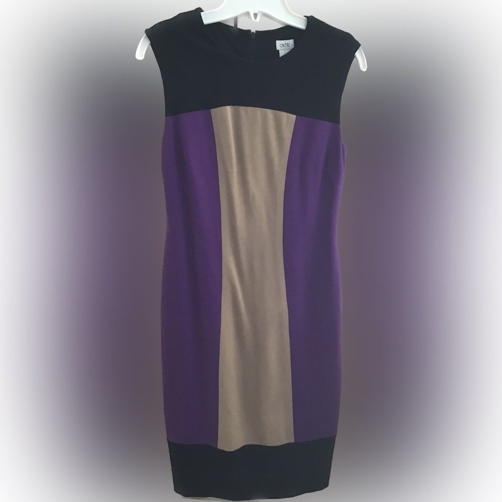 Super Flattering CACHE Vintage Color Block Sheath Dress